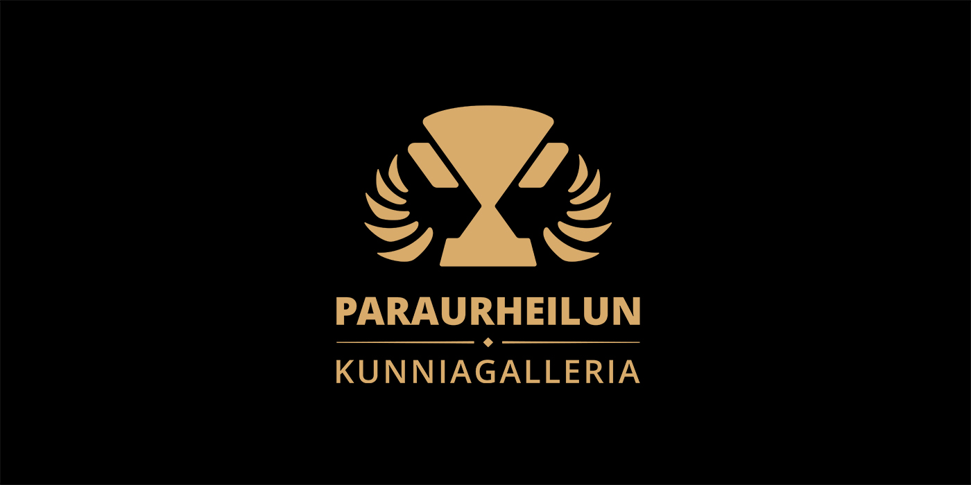 Kultainen kunniagallerian logo mustalla taustalla